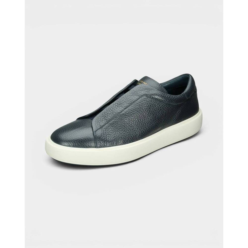 NEW OFFICINE CREATIVE men's slouch leather slip-on sneaker in navy